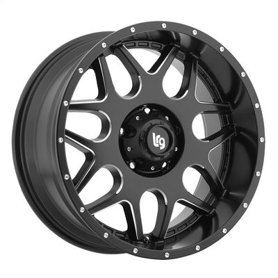 LRG Rims Splits Series 104, 20x9 Wheel with 5 on 150 Bolt Pattern - Black and Milled - 10429055900